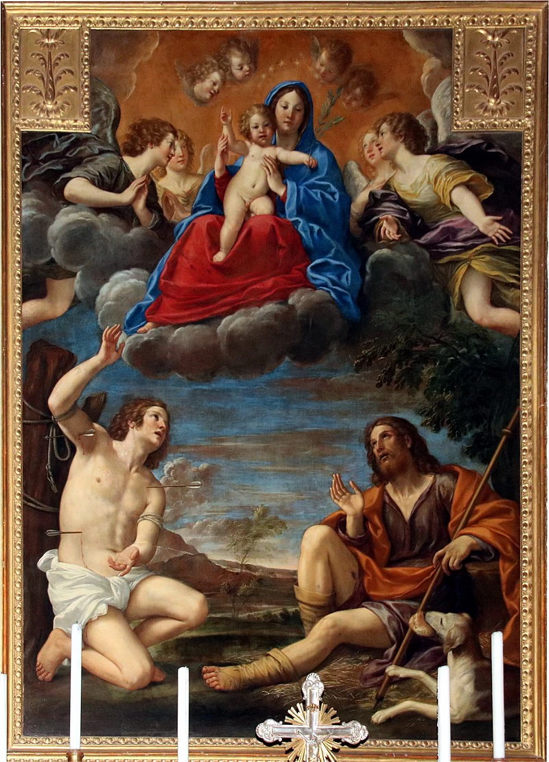 Madonna col Bambino fra i santi Sebastiano e Rocco - Collegiata di San Giovanni Battista, San Giovanni in Persiceto, Bologna